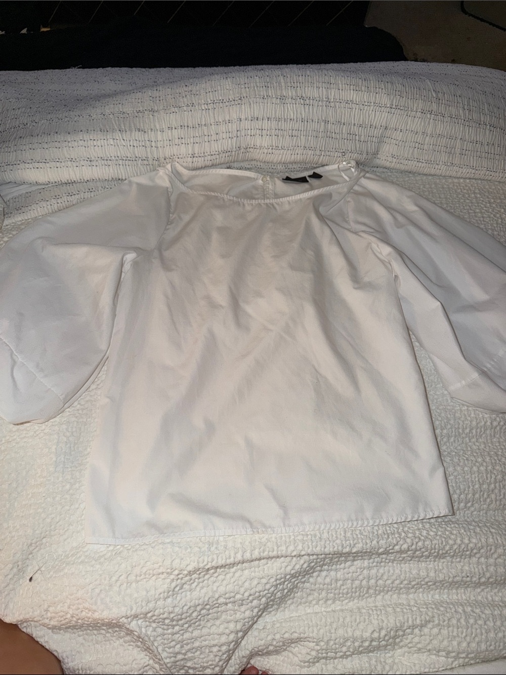 Halogen White Puff-Sleeve Blouse